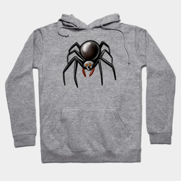 Cute Black Widow Spider Drawing Hoodie by Play Zoo